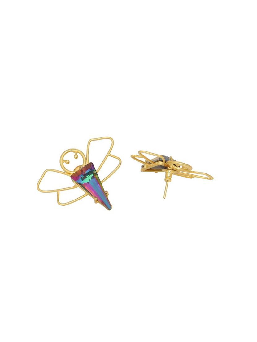 pink brass studs earring - 16649355 - Zoom Image - 3