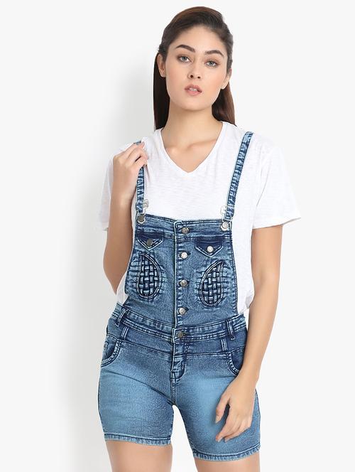 stone washed denim dungaree - 16649363 - Standard Image - 1
