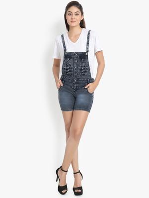stone washed denim dungaree - 16649369 - Standard Image - 3