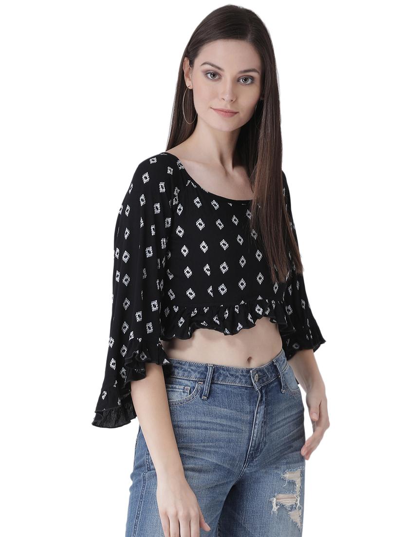 tie up back gathered crop top - 16649473 - Zoom Image - 3