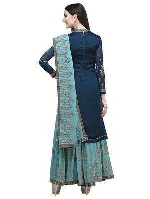 embroidered semi-stitched suit - 16649629 - Standard Image - 3