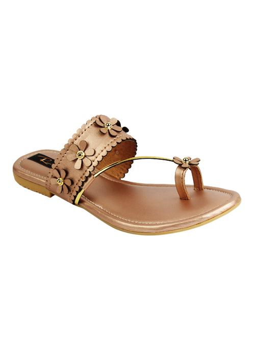 gold slip on sandals - 16649675 - Standard Image - 1