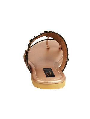 gold slip on sandals - 16649675 - Standard Image - 3
