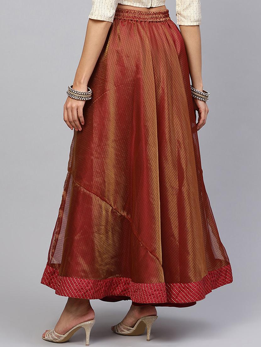 zari self-design flared skirt - 16649942 - Zoom Image - 3