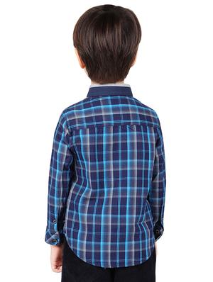 blue colored cotton shirt - 16650657 - Standard Image - 3