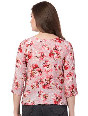 round neck floral top - 16650937 - Standard Image - 3