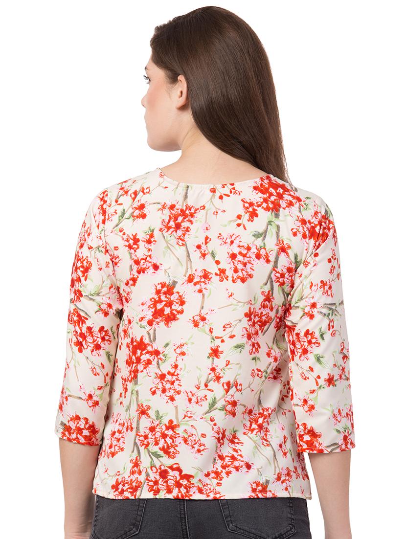 round neck floral top - 16650944 - Zoom Image - 3