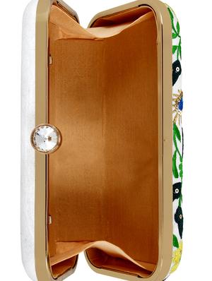 white faux silk box clutch - 16651080 - Standard Image - 3