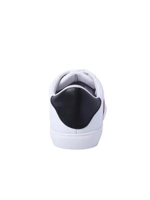 white leatherette lace up sneakers - 16654254 - Standard Image - 3