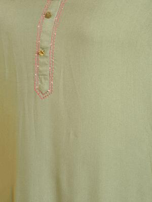 embroidered solid straight kurta - 16654269 - Standard Image - 6