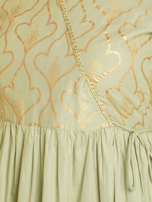 gold print flared kurta - 16654271 - Standard Image - 6