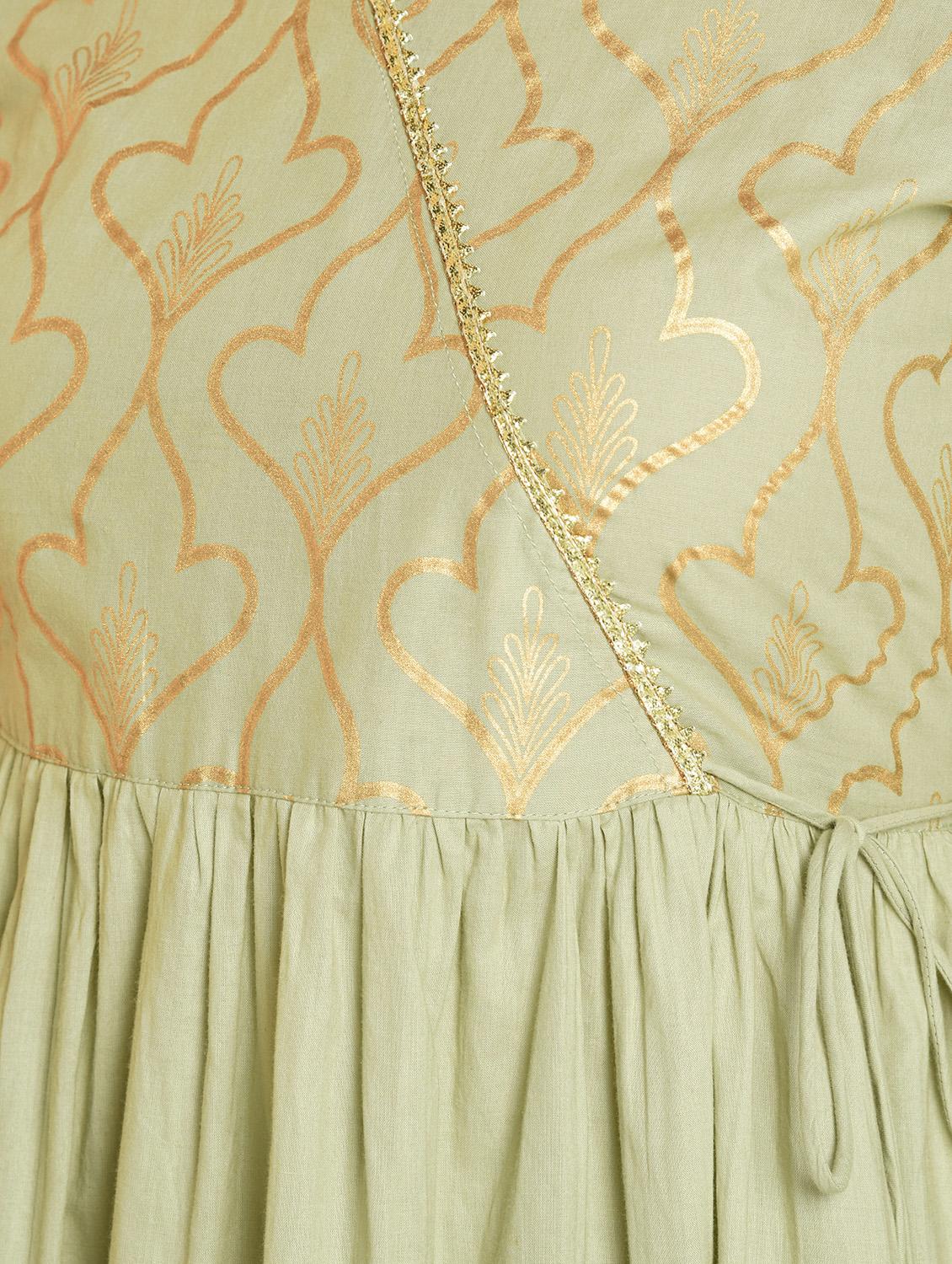 gold print flared kurta - 16654271 - Zoom Image - 6