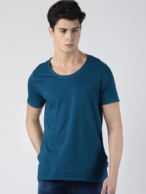 blue solid t-shirt - 16654610 - Standard Image - 1