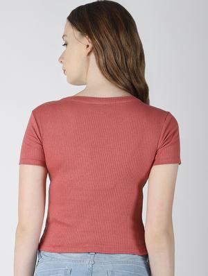 round neck solid crop tee - 16654614 - Standard Image - 3
