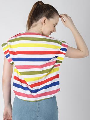 crew neck striped top - 16654616 - Standard Image - 3