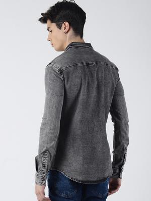grey faded casual shirt - 16655746 - Standard Image - 3