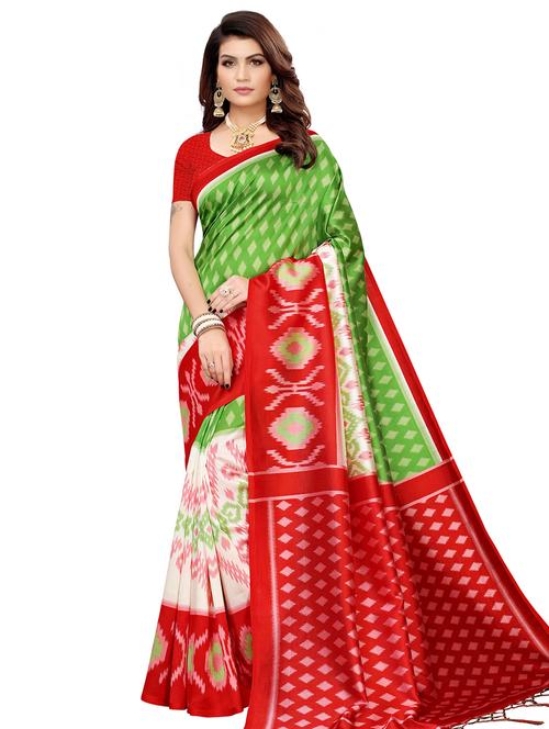 Ikat bhagalpuri saree with blouse - 16655988 - Very Small Image - 1