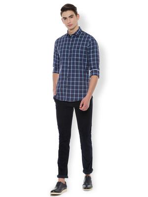 navy blue checkered casual shirt - 16656465 - Standard Image - 3