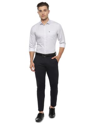 navy blue checkered flat front casual trouser - 16656490 - Standard Image - 3