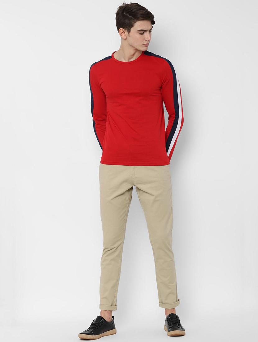 beige textured flat front casual trouser - 16656494 - Zoom Image - 3