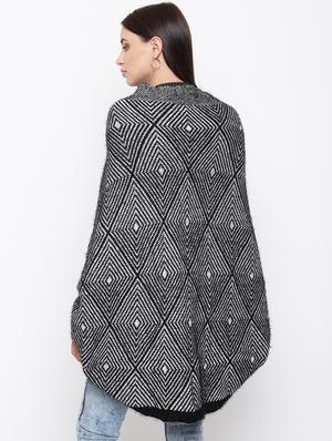 embellished detail geometric poncho - 16656622 - Standard Image - 3