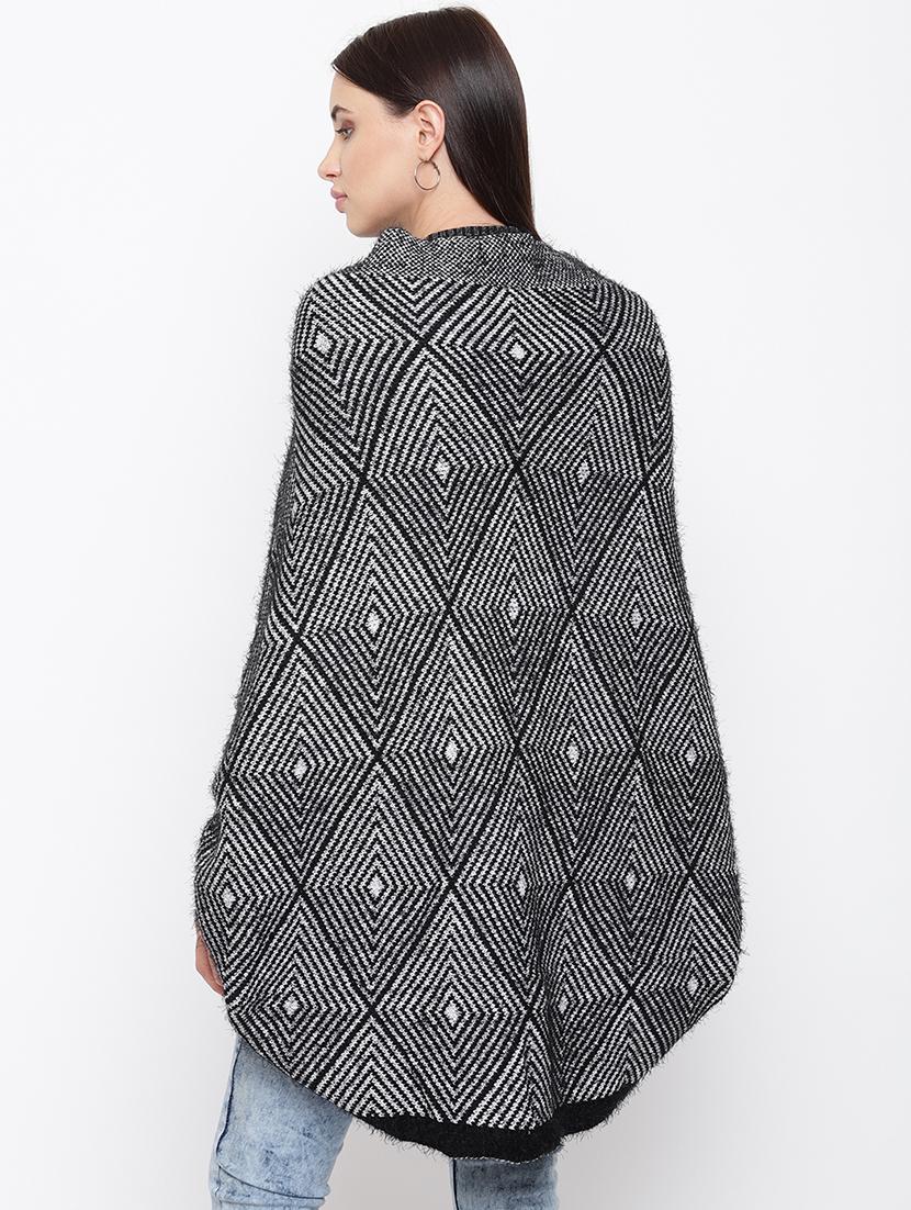 embellished detail geometric poncho - 16656622 - Zoom Image - 3