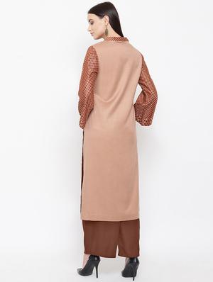 printed woolen kurta - 16656719 - Standard Image - 3