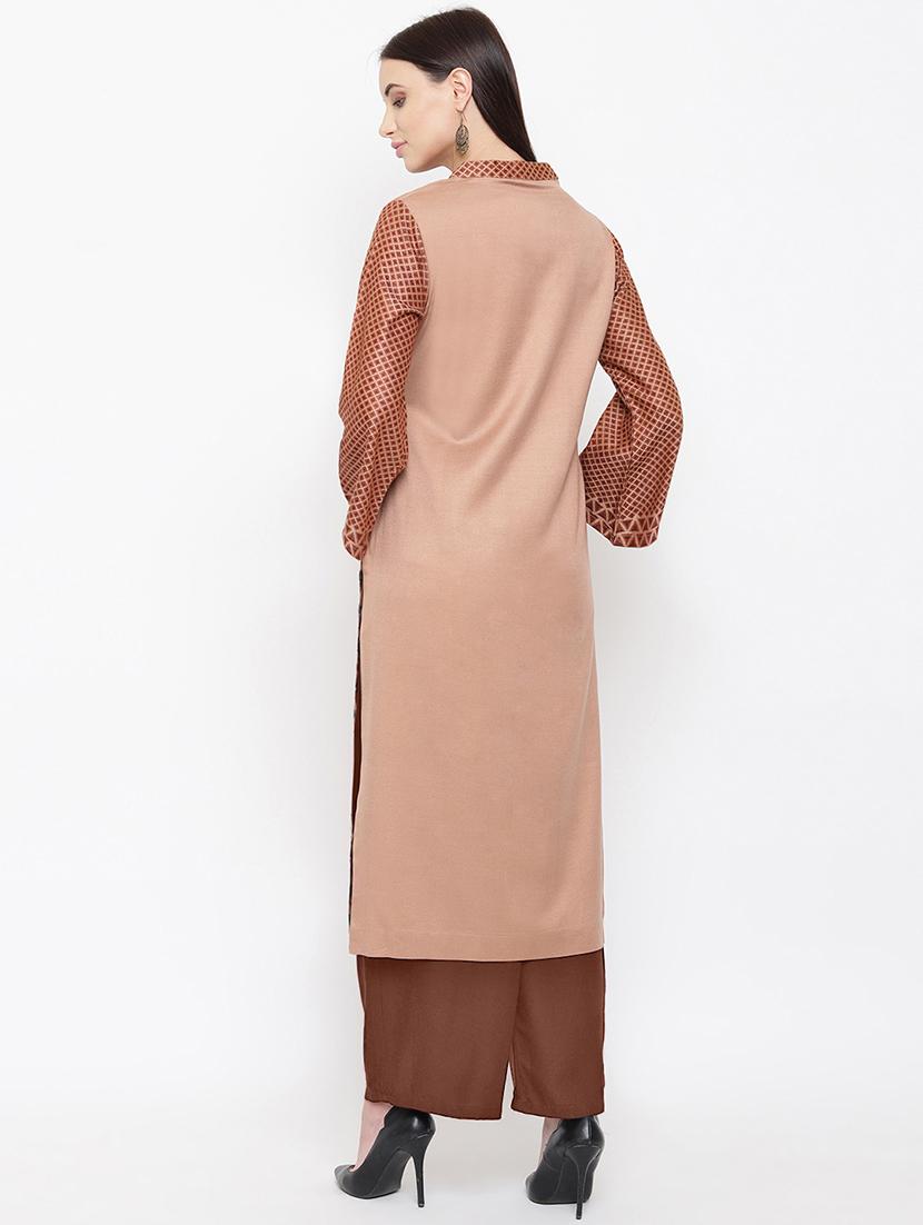 printed woolen kurta - 16656719 - Zoom Image - 3