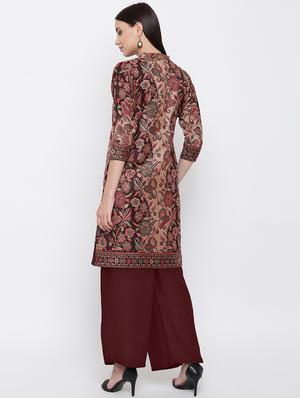 floral woolen kurta - 16656721 - Standard Image - 3