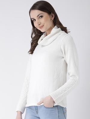 cowl neck solid pullover - 16657499 - Standard Image - 3