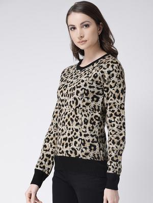 round neck animal pullover - 16657509 - Standard Image - 3