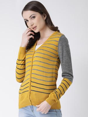 long sleeved striped cardigan - 16657515 - Standard Image - 3