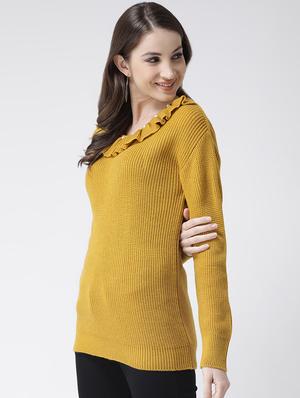 frill detail neck pullover - 16657524 - Standard Image - 3