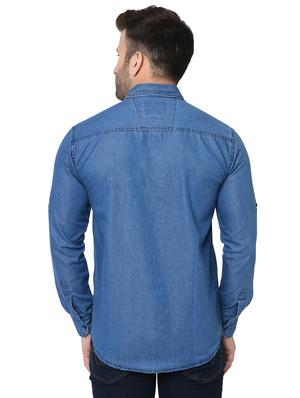 blue faded casual shirt - 16657564 - Standard Image - 3