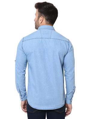 light blue faded casual shirt - 16657566 - Standard Image - 3