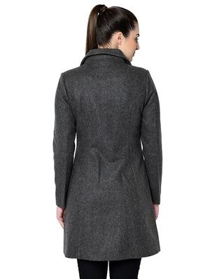 lapel neck wool trench coat - 16657656 - Standard Image - 3