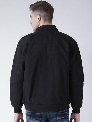 black solid casual jacket - 16657677 - Standard Image - 3