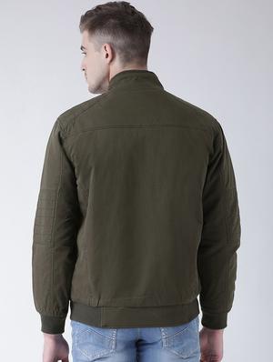 green solid casual jacket - 16657678 - Standard Image - 3