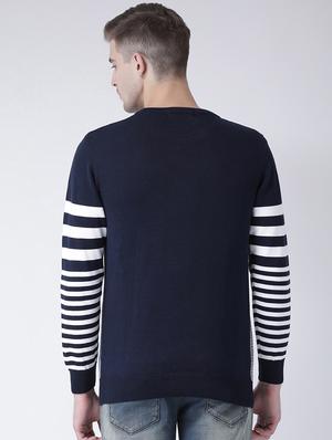navy blue self design pullover - 16657692 - Standard Image - 3