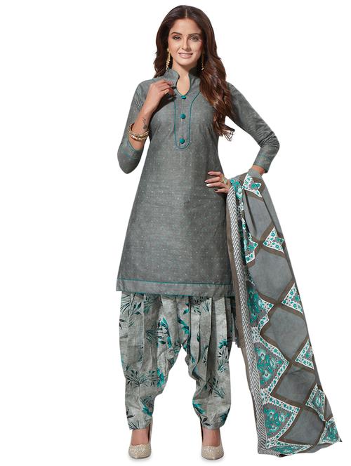 printed unstitched suit - 16657977 - Standard Image - 1