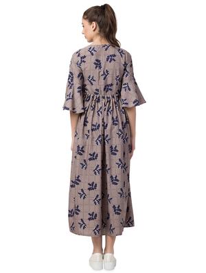 bell sleeved floral gathered dress - 16658244 - Standard Image - 3