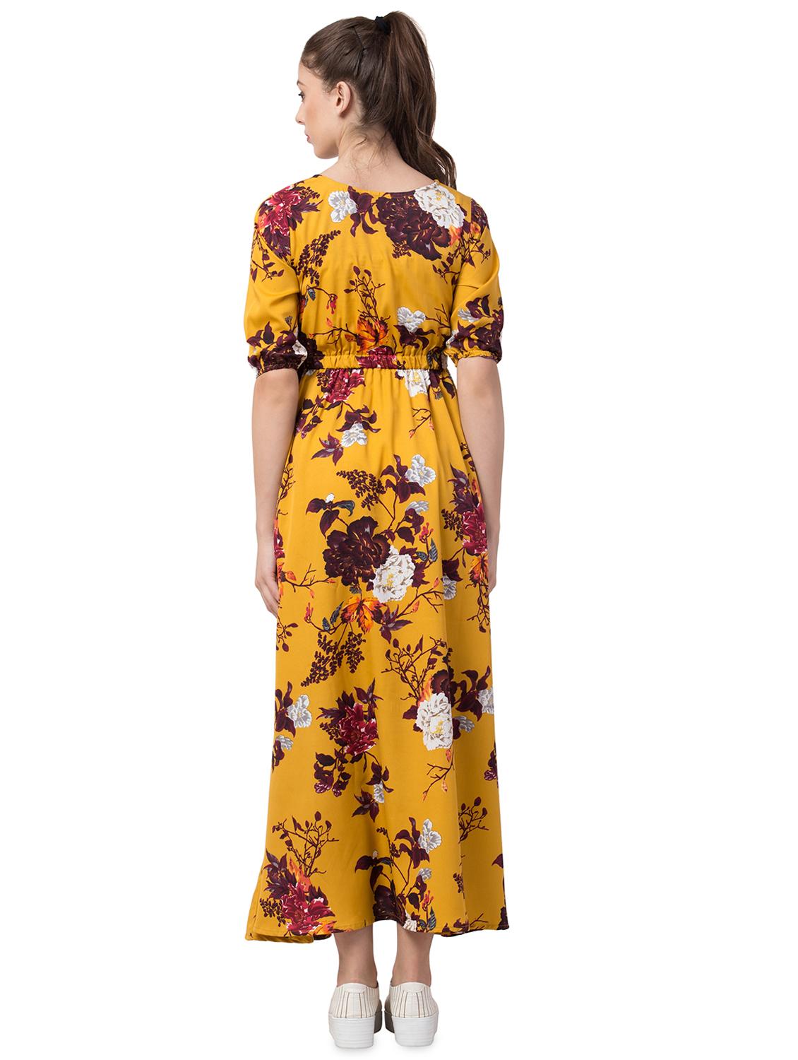 round neck floral maxi dress - 16658245 - Zoom Image - 3