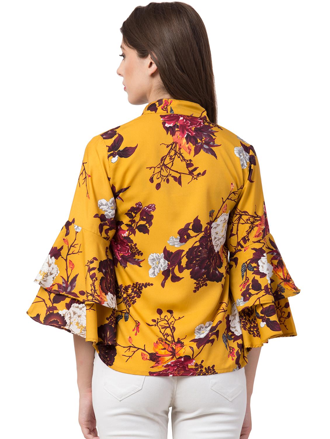 bell sleeved floral top - 16658259 - Zoom Image - 3