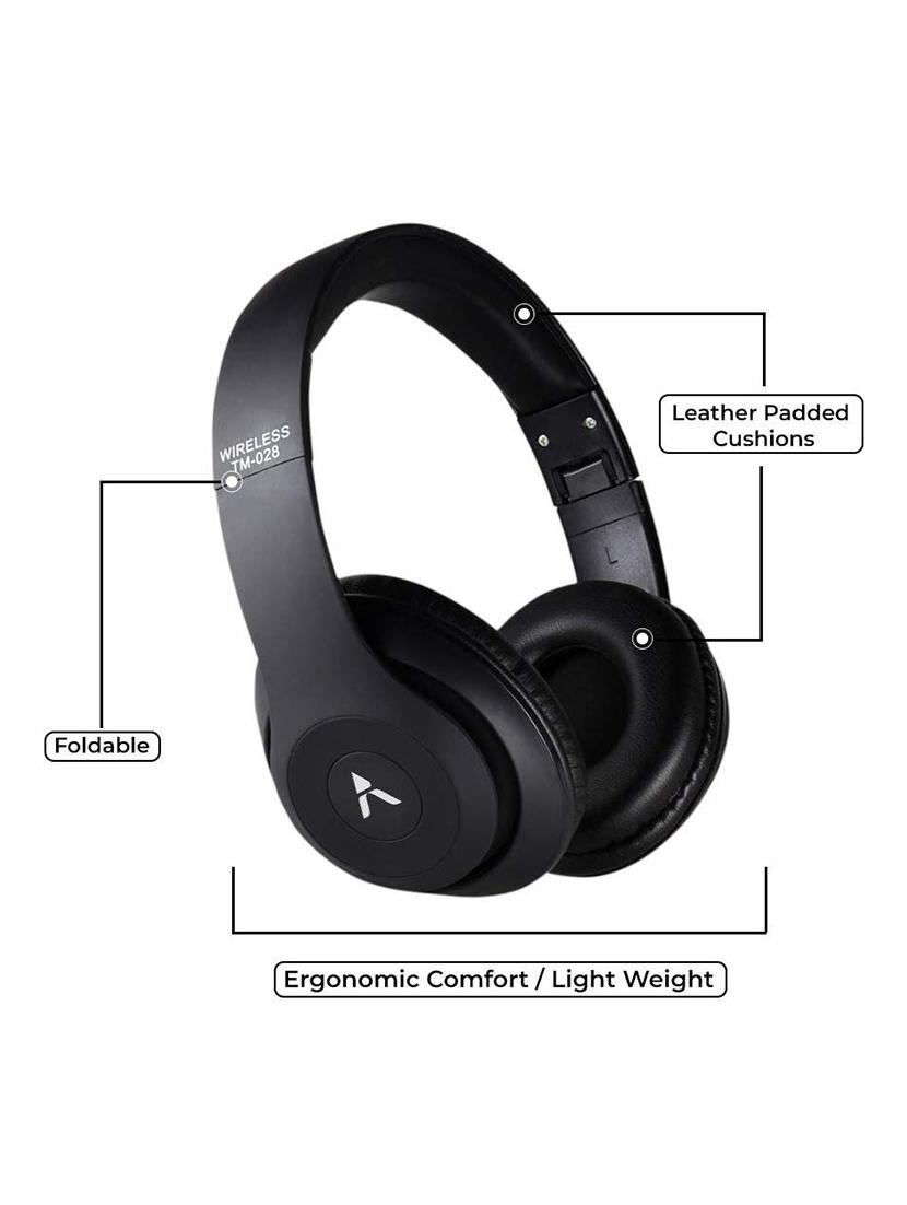 adcom shuffle over-ear bluetooth wireless headphones with mic & passive noise cancellation - 16658295 - Zoom Image - 3