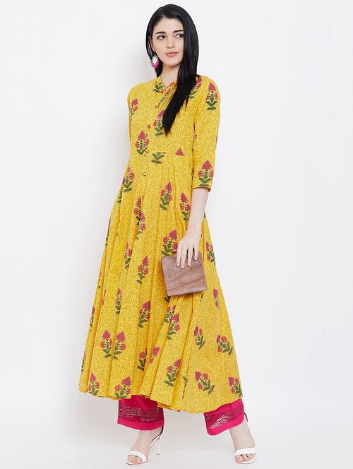 floral print flared kurta - 16658381 - Very Small Image - 1