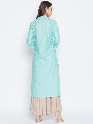 foil print high-slit kurta - 16658384 - Standard Image - 3