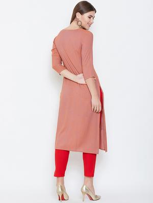 pastel embroidered straight kurta - 16658400 - Standard Image - 3