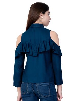 cold shoulder ruffle detail top - 16658508 - Standard Image - 3