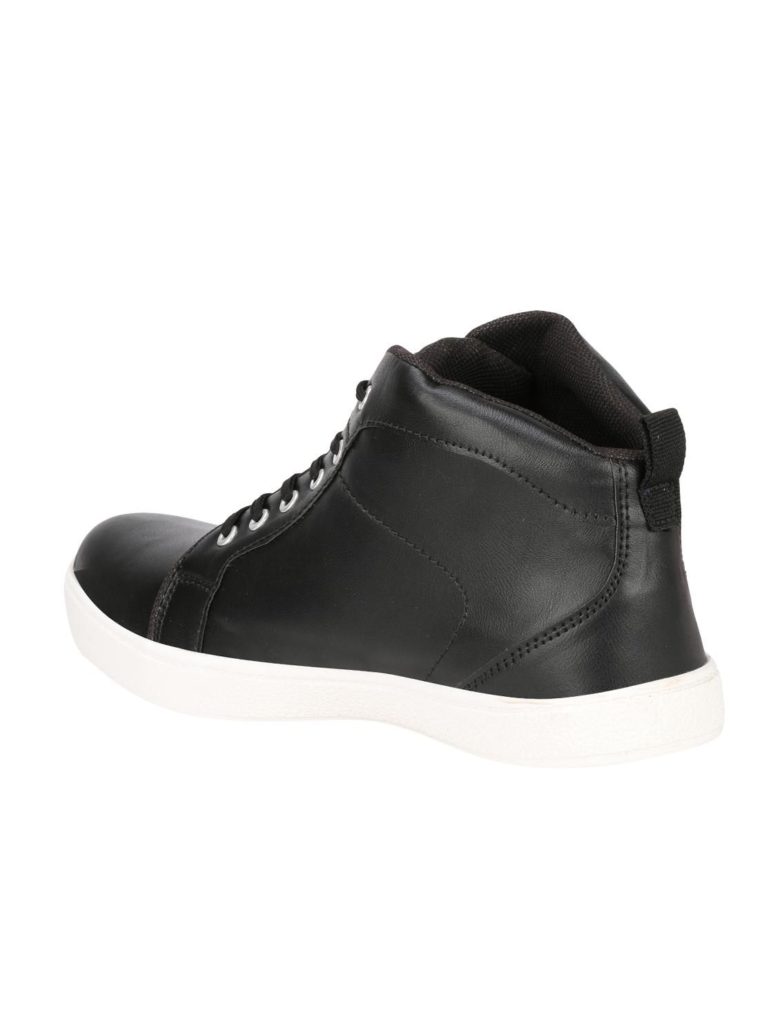 black leatherette lace up sneakers - 16659195 - Zoom Image - 3
