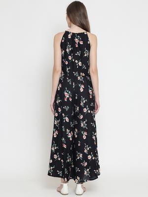 tie knot floral full leg jumpsuit - 16659263 - Standard Image - 3